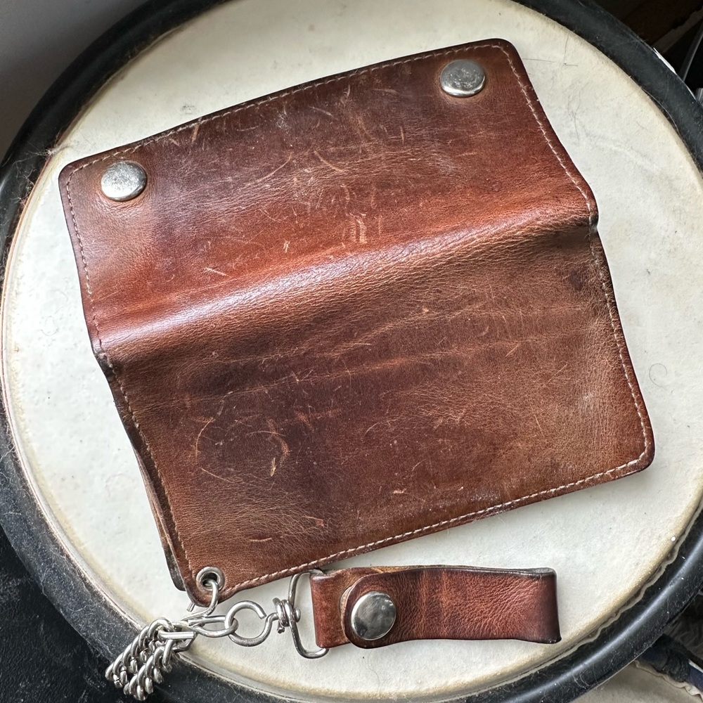 Brown Leather Wallet with Chain - Picture 5 of 7